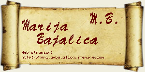 Marija Bajalica vizit kartica